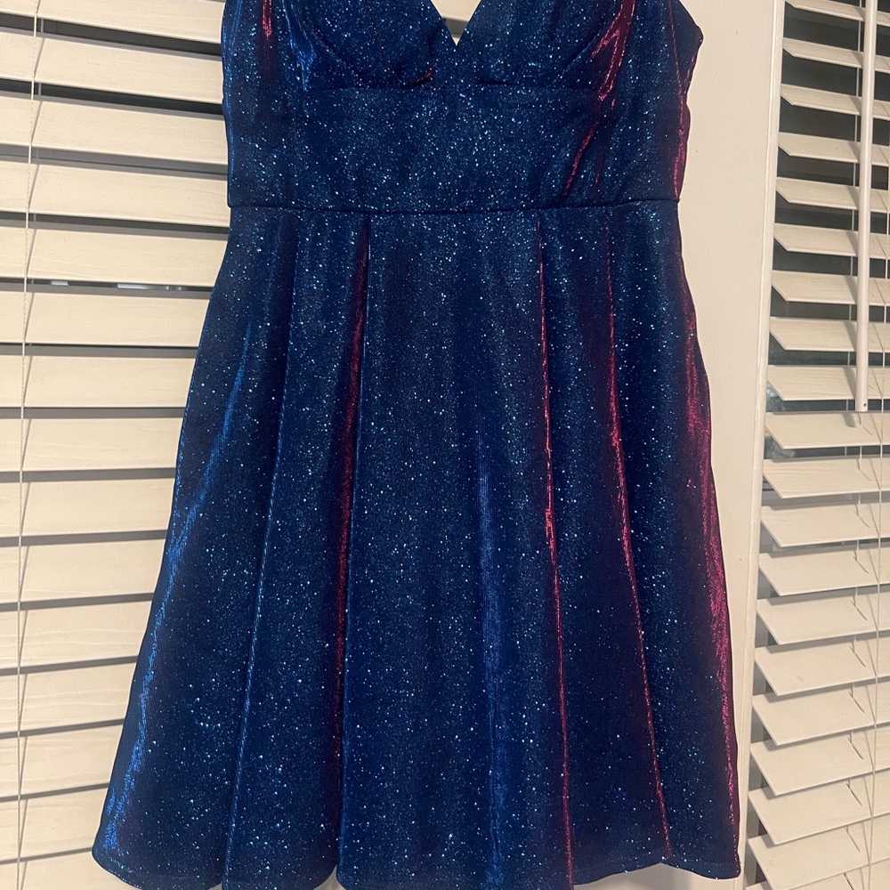 Glittery Navy and Crimson dress